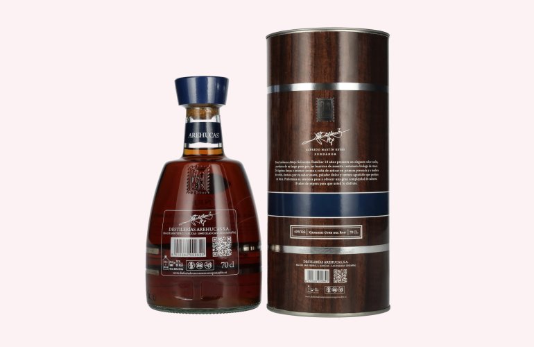 Ron Arehucas 18 Años Añejo Selección Familiar 40% Vol. 0,7l en boîte cadeau
