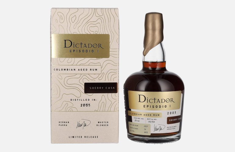 Dictador EPISODIO I 16 Years Old SHERRY CASK Rum 2005 44% Vol. 0,7l in geschenkverpakking
