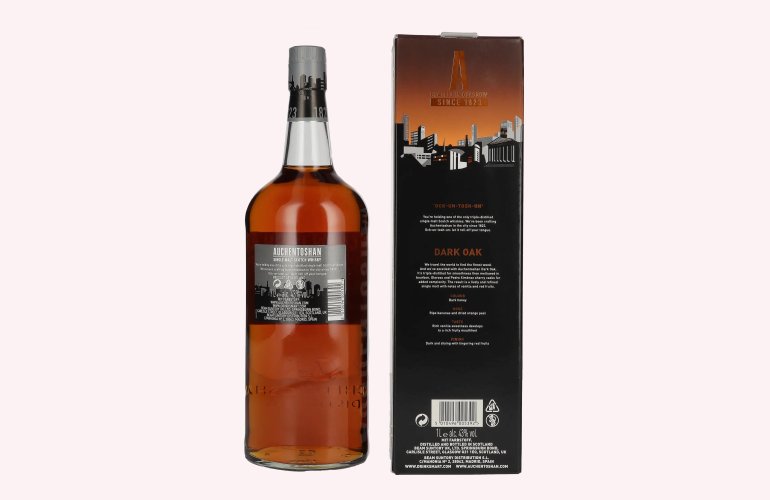 Auchentoshan DARK OAK Single Malt Scotch Whisky 43% Vol. 1l en boîte cadeau