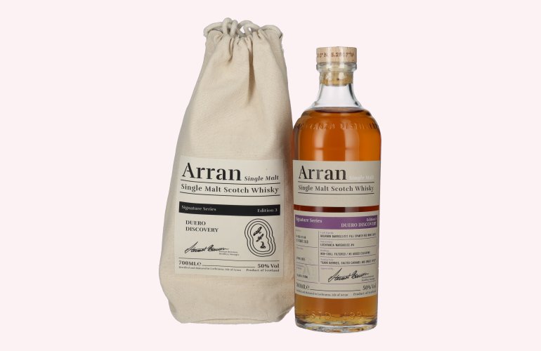 The Arran Malt Signature Series 3 DUERO DISCOVERY Single Malt Scotch Whisky 50% Vol. 0,7l im Leinensackerl