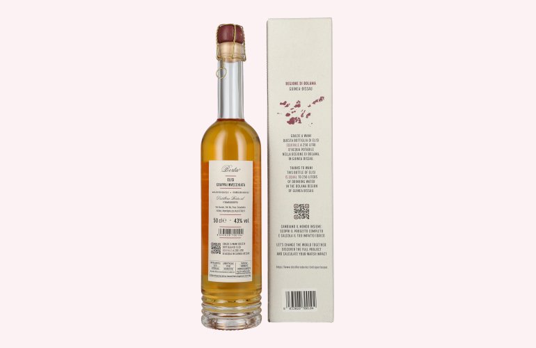 Berta Grappa Elisi per L'Acqua Grappa Invecchiata 43% Vol. 0,5l in Giftbox