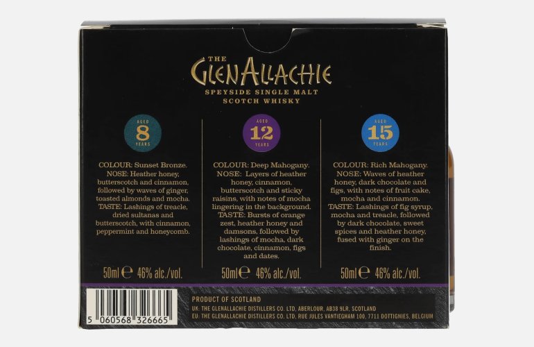 The GlenAllachie COLLECTION Set (15 YO + 12 YO + 8 YO) 46% Vol. 3x0,05l