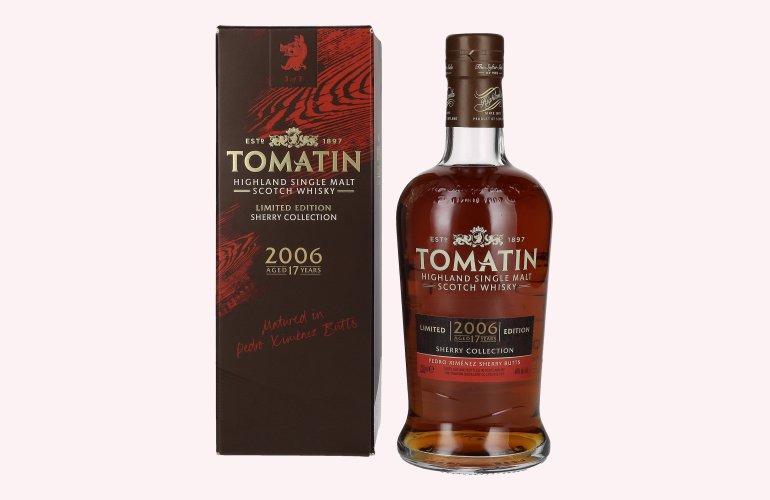 Tomatin 17 Years Old SHERRY COLLECTION Pedro Ximénez Sherry Butts Limited Edition 2006 46% Vol. 0,7l in Giftbox