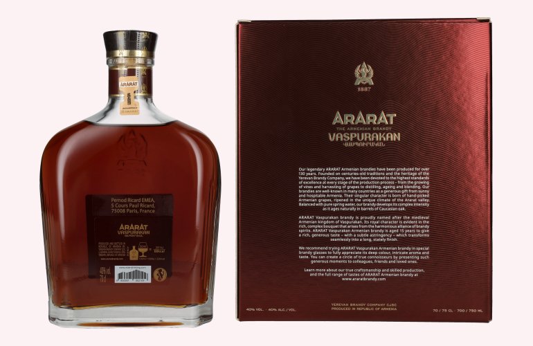 Ararat Vaspurakan 15 Years Old 40% Vol. 0,7l en boîte cadeau