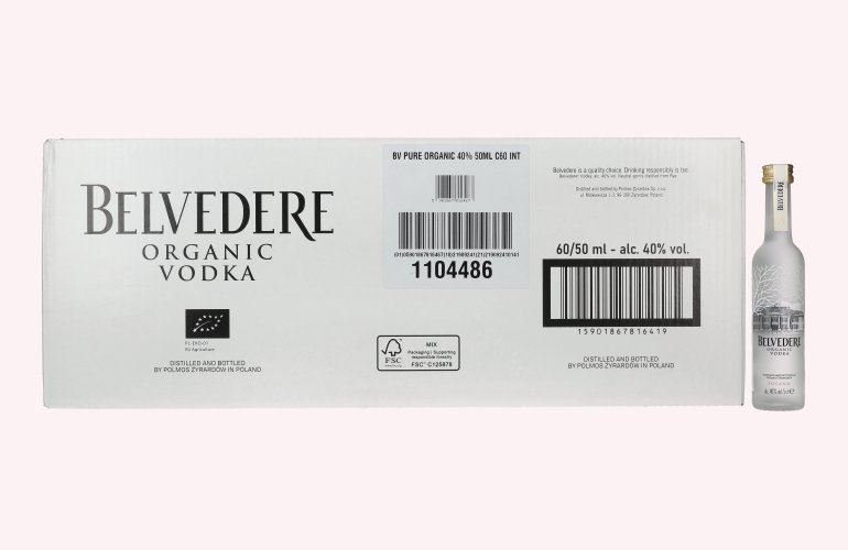 Belvedere Organic Vodka 40% Vol. 60x0,05l