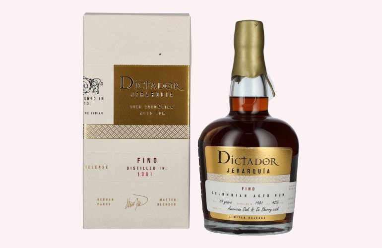 Dictador JERARQUÍA 39 Years Old FINO Rum 1981 42% Vol. 0,7l in Giftbox