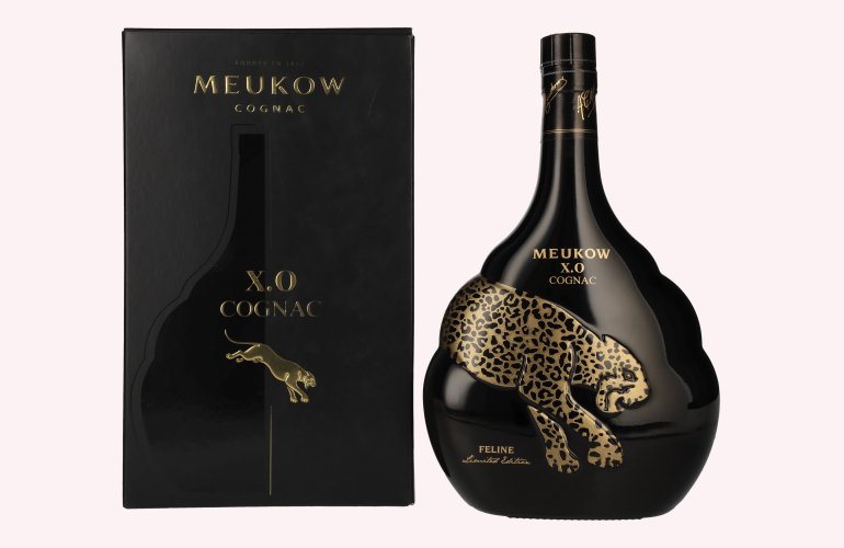 Meukow X.O. Cognac Gold FELINE Limited Edition 40% Vol. 0,7l in geschenkverpakking