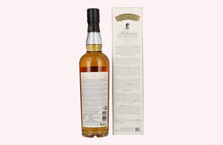 Compass Box HEDONISM Blended Grain Scotch Whisky Limited Annual Release 2026 46% Vol. 0,7l in geschenkverpakking