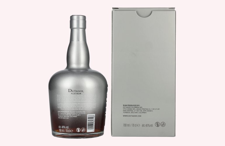Dictador PLATINUM Colombian Aged Rum 40% Vol. 0,7l in Giftbox