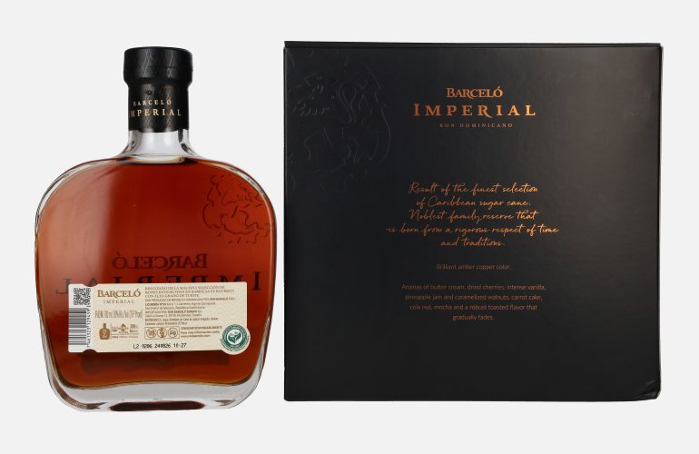 Barceló Imperial Ron Dominicano 38% Vol. 0,7l in geschenkverpakking met 2 Bril