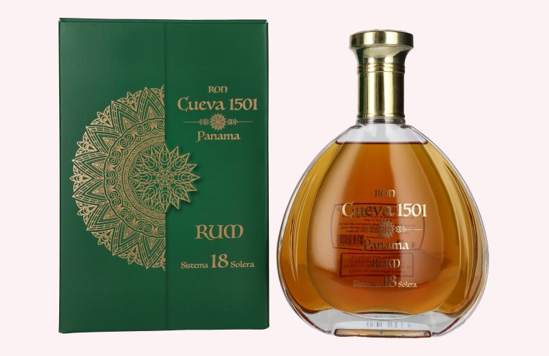 Ron Cueva 1501 Sistema 18 Solera Panama Rum 40% Vol. 0,7l en boîte cadeau