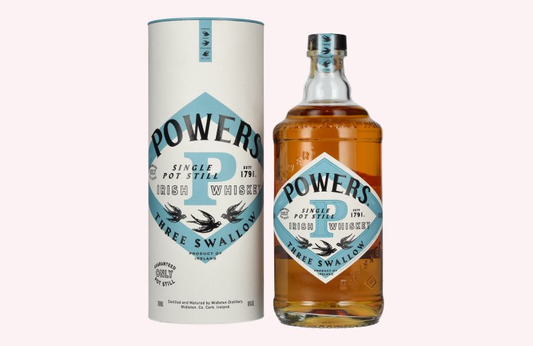 Powers THREE SWALLOW Single Pot Still Irish Whiskey 40% Vol. 0,7l in geschenkverpakking