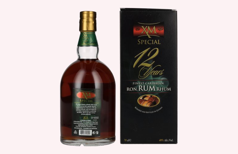 XM SPECIAL 12 Years Old Finest Caribbean Rum 40% Vol. 0,7l en boîte cadeau