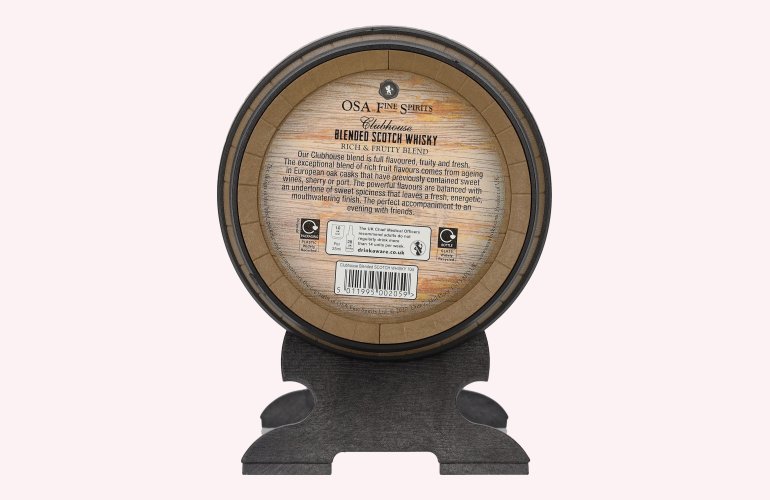 OSA Fine Spirits CLUBHOUSE Blended Scotch 40% Vol. 0,7l im Whiskyfass