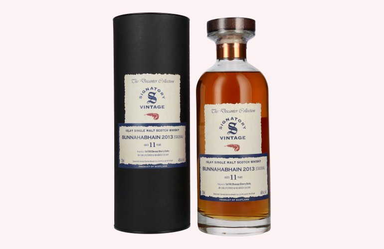 Signatory Vintage Bunnahabhain 11 Years Old Staoisha The Decanter Collection 2013 46% Vol. 0,7l en boîte cadeau