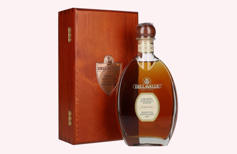 Dellavalle Grappa Affinata in botti da PASSITO DI PANTELLERIA 2007 42% Vol. 0,7l in Holzkiste