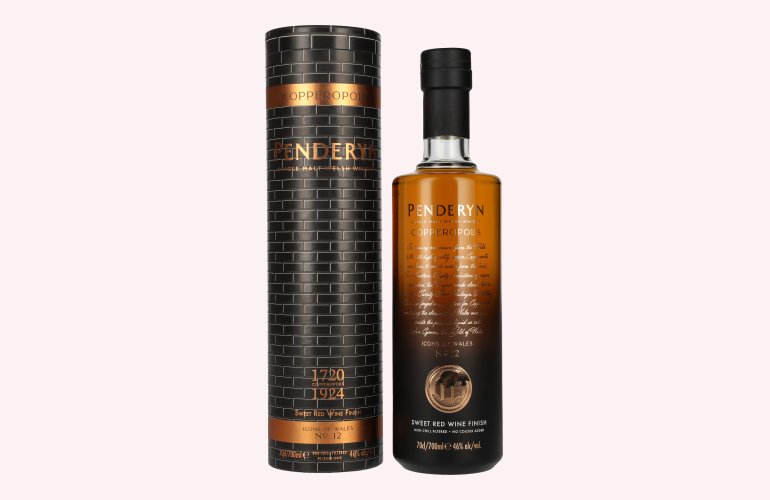 Penderyn COPPEROPOLIS Icons of Wales Single Malt Welsh Whiskey Sweet Red Wine Finish 46% Vol. 0,7l in geschenkverpakking