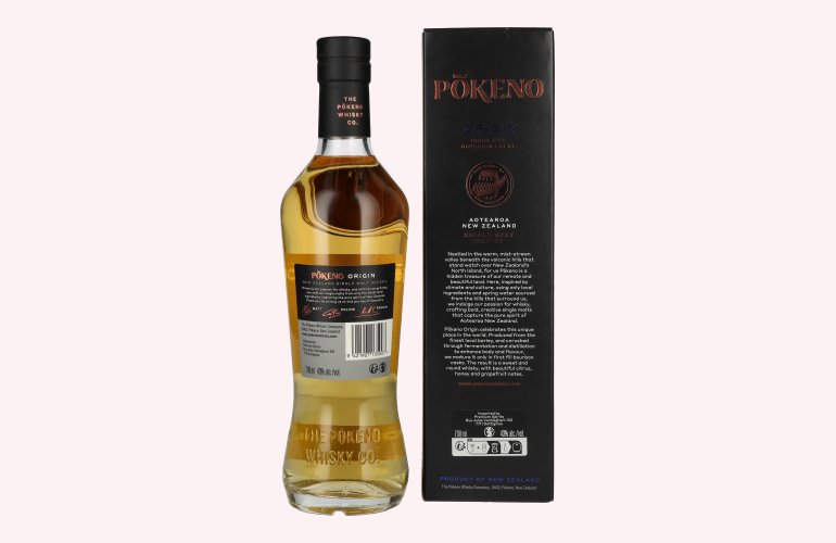 Pōkeno Origin Aotearoa New Zealand Single Malt Whisky 43% Vol. 0,7l in geschenkverpakking