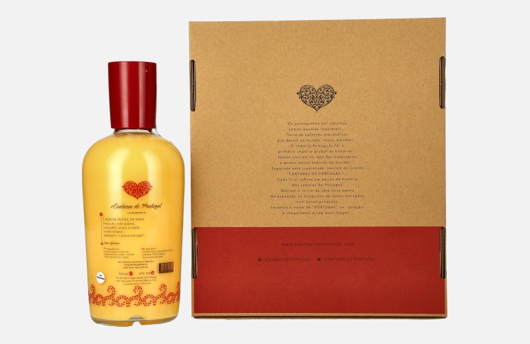 Cantares de Portugal Licor de Pastel de Nata 15% Vol. 0,7l in Giftbox with 2 glasses