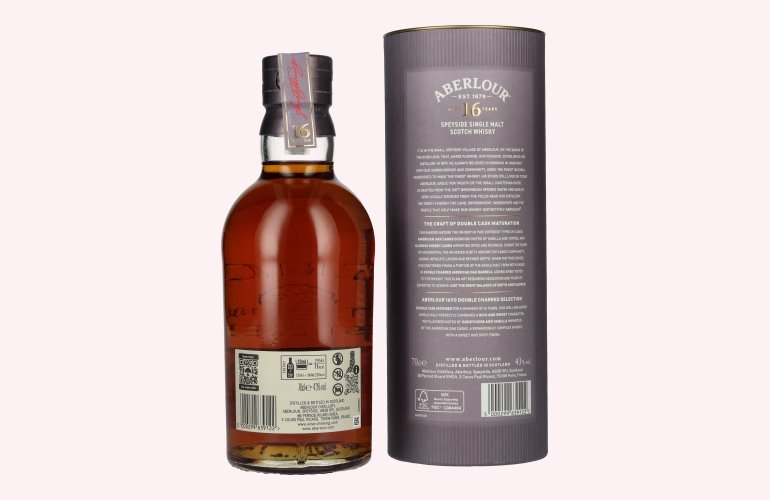 Aberlour 16 Years Old DOUBLE CHARRED SELECTION Travel Exclusive Speyside Single Malt 43% Vol. 0,7l en boîte cadeau