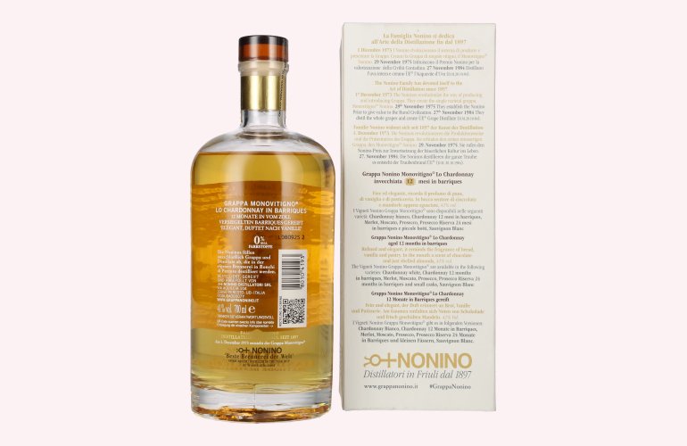 Nonino Grappa Chardonnay in Barriques 41% Vol. 0,7l in Giftbox