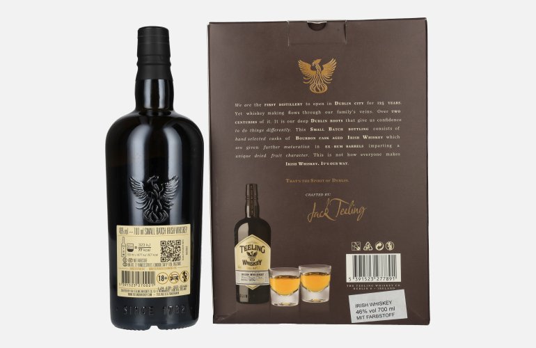 Teeling Whiskey SMALL BATCH Irish Whiskey Rum Cask 46% Vol. 0,7l in Geschenkbox mit 2 Gläsern