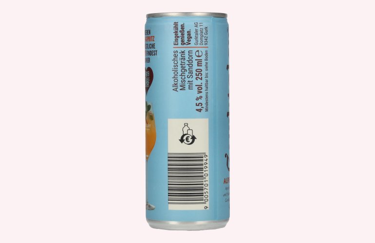 Gurktaler Alpen-Spritz Aperitif 4,5% Vol. 24x0,25l Dosen Pfand