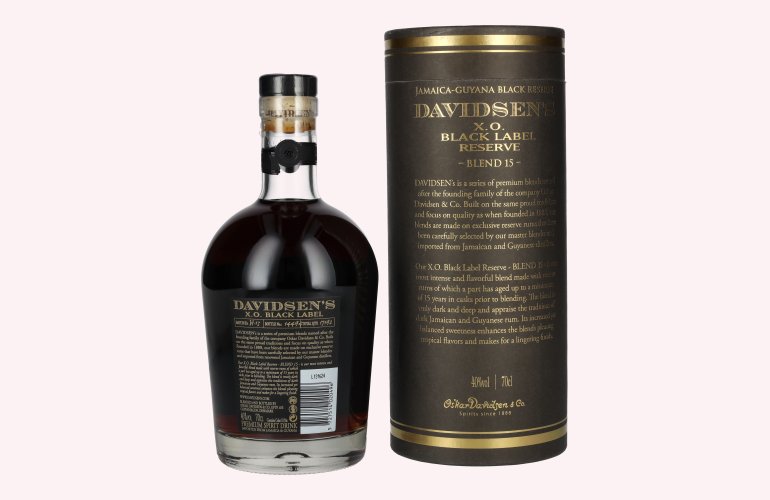 Davidsen's 15 X.O. Black Label Reserve 40% Vol. 0,7l in Giftbox