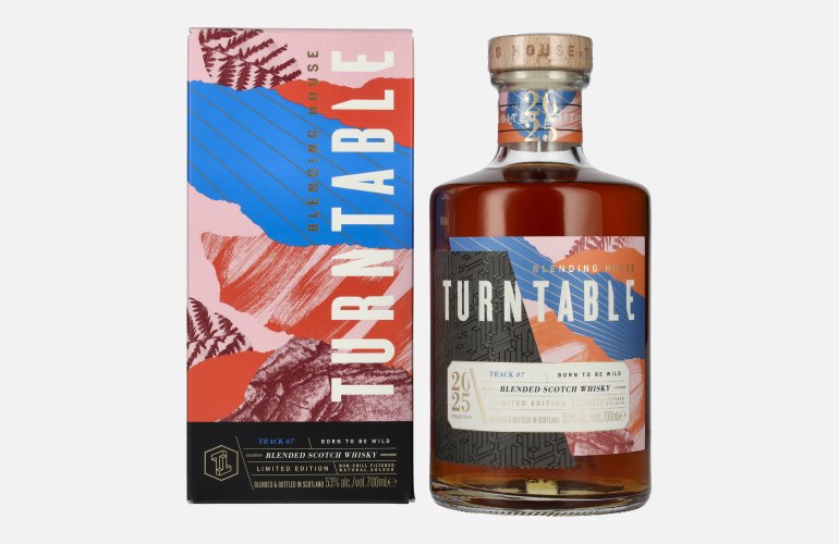 Turntable BORN TO BE WILD Blended Scotch Whisky Limited Edition Track 07 2025 53% Vol. 0,7l in geschenkverpakking
