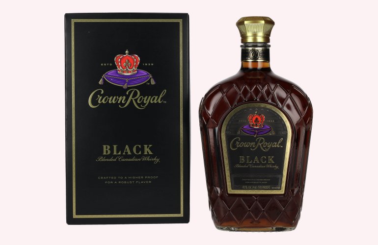 Crown Royal BLACK Blended Canadian Whisky 45% Vol. 1l en boîte cadeau