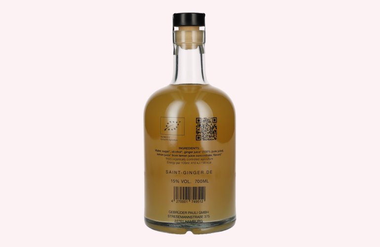 Saint Ginger Ingwer Liqueur 15% Vol. 0,7l
