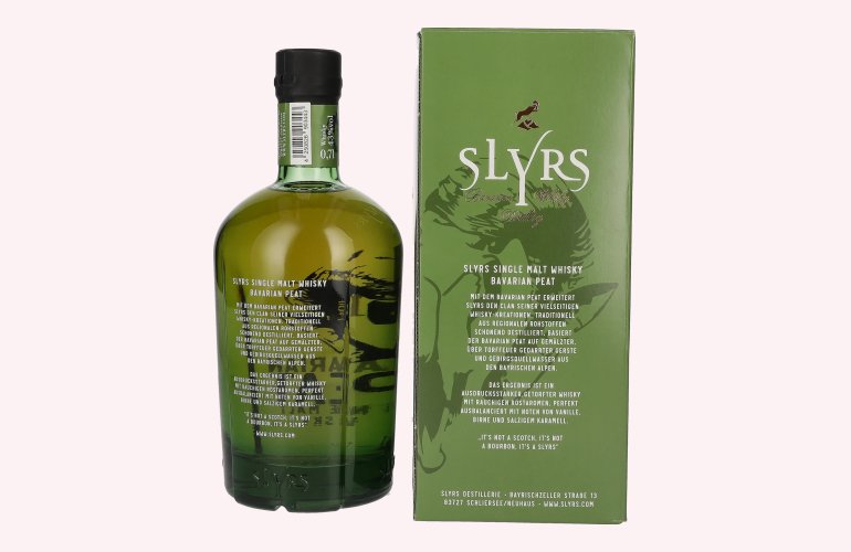 Slyrs Bavarian Peat Single Malt Whisky 43% Vol. 0,7l en boîte cadeau