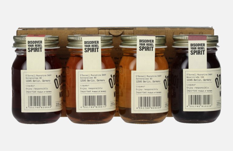 O'Donnell Moonshine SOMMER MINIS 23,8% Vol. 4x0,05l in geschenkverpakking