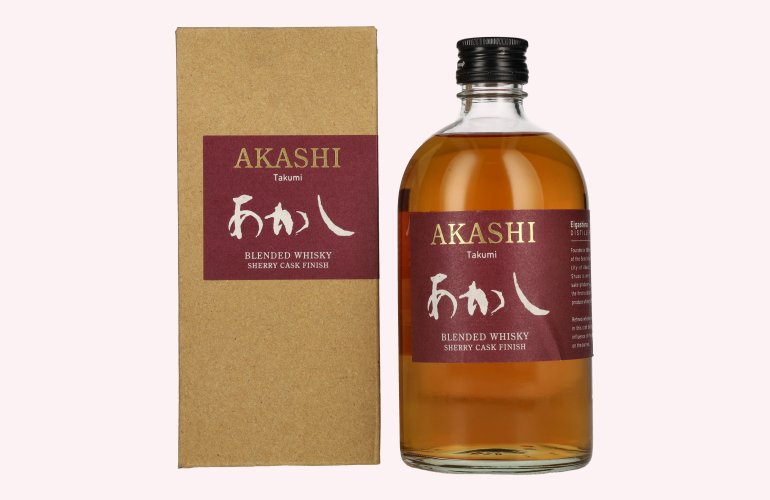 AKASHI Takumi Sherry Cask Finish Japanese Blended Whisky 40% Vol. 0,5l in geschenkverpakking