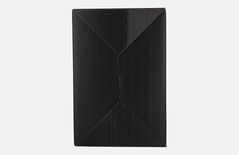 Präsentkarton SCHWARZ offene Welle 6er 38 cm