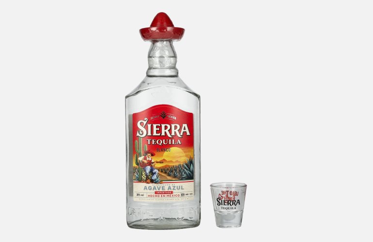 Sierra Tequila Blanco 38% Vol. 0,7l mit Glas