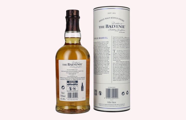 The Balvenie 12 Years Old Single Barrel First Fill 47,8% Vol. 0,7l in geschenkverpakking