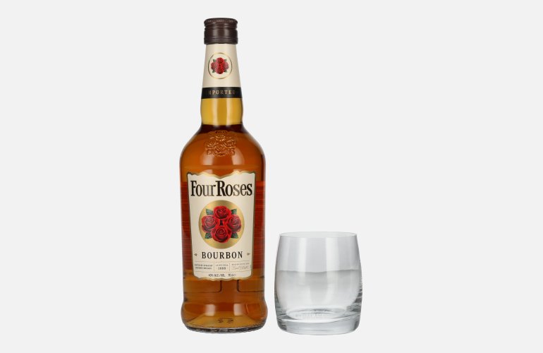 Four Roses Bourbon 40% Vol. 0,7l with Whisky glass