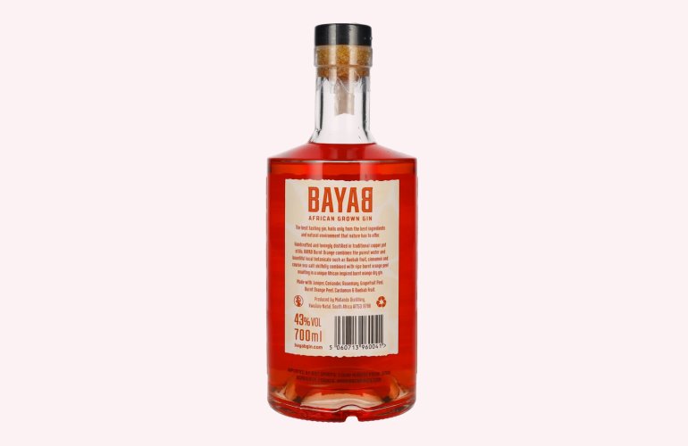 BAYAB African Grown Burnt Orange Small Batch Gin 43% Vol. 0,7l