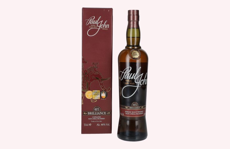 Paul John BRILLIANCE Indian Single Malt Whisky 46% Vol. 0,7l en boîte cadeau