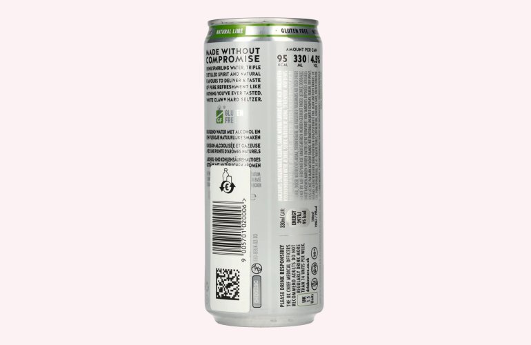 White Claw Hard Seltzer Natural Lime 4,5% Vol. 0,33l Dose Pfand