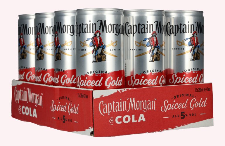 Captain Morgan Original Spiced Gold & Cola 5% Vol. 12x0,25l Dosen Pfand