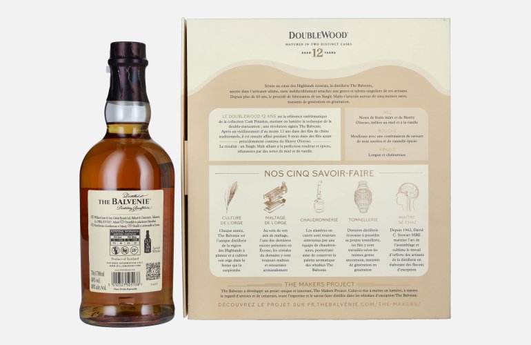 The Balvenie 12 Years Old Double Wood 40% Vol. 0,7l in Giftbox with 2 glasses