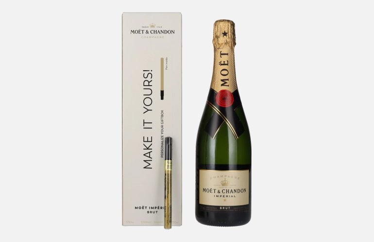 Moët & Chandon Champagne IMPÉRIAL Brut 12% Vol. 0,75l en boîte cadeau avec Goldstift