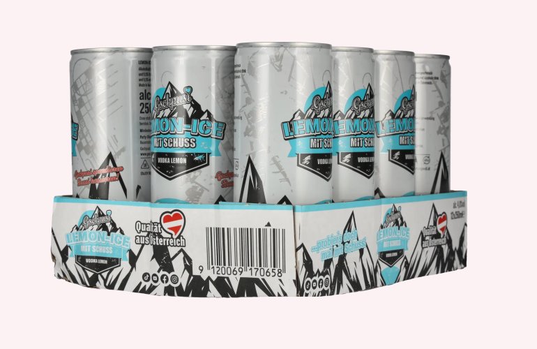 Gschpusi Lemon-Ice met Schuss 4% Vol. 12x0,25l Dosen Pfand