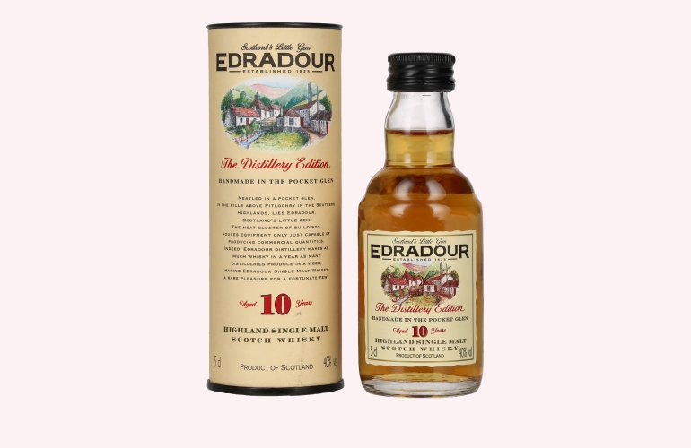 Edradour 10 Years Old 40% Vol. 0,05l in geschenkverpakking