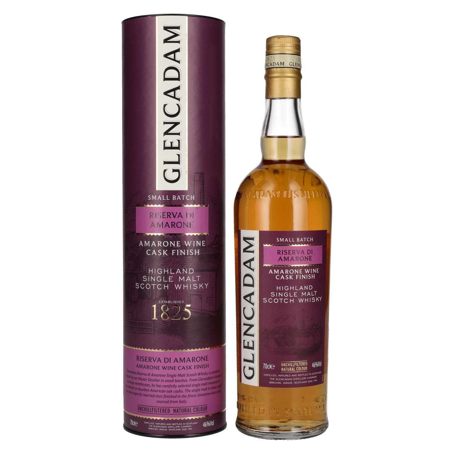 Glencadam RISERVA DI AMARONE Single Malt AMARONE WINE CASK FINISH 46% Vol. 0,7l in Geschenkbox