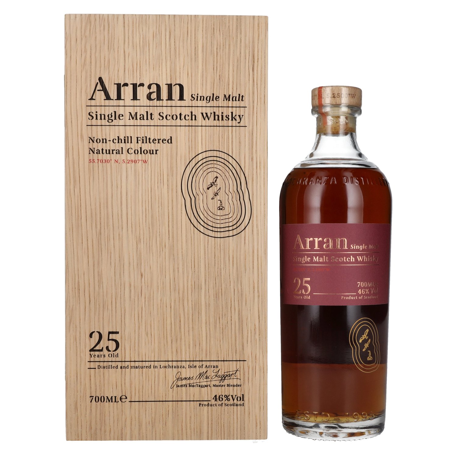 Arran 25 Years Old Single Malt Scotch Whisky 46% Vol. 0,7l in Holzkiste