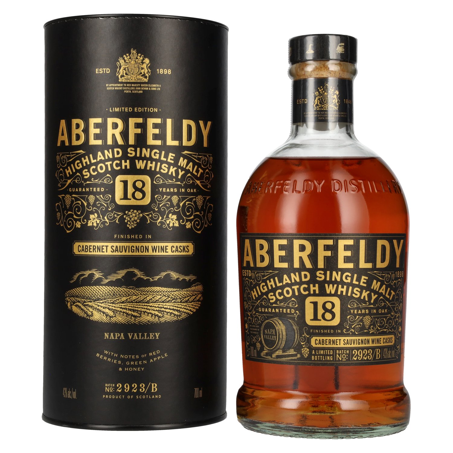 Aberfeldy 18 Years Old Cabernet Sauvignon Wine Casks NAPA VALLEY 43% Vol. 0,7l in Geschenkbox