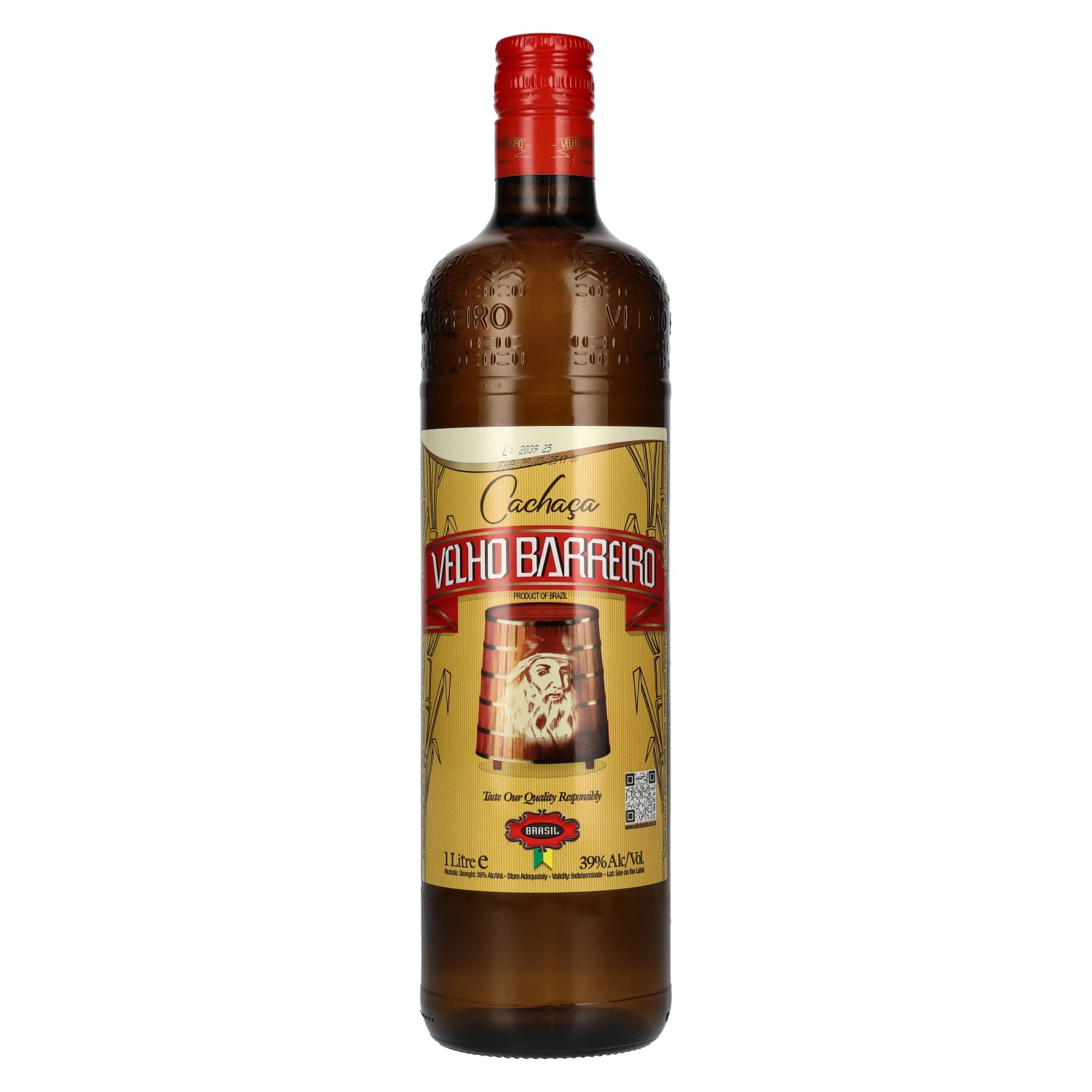 Velho Barreiro Cachaça 39% Vol. 1l
